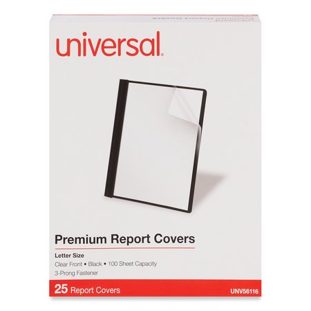 Universal One Clear Front Report Cover 8-1/2 x 11", Pk25 UNV56116